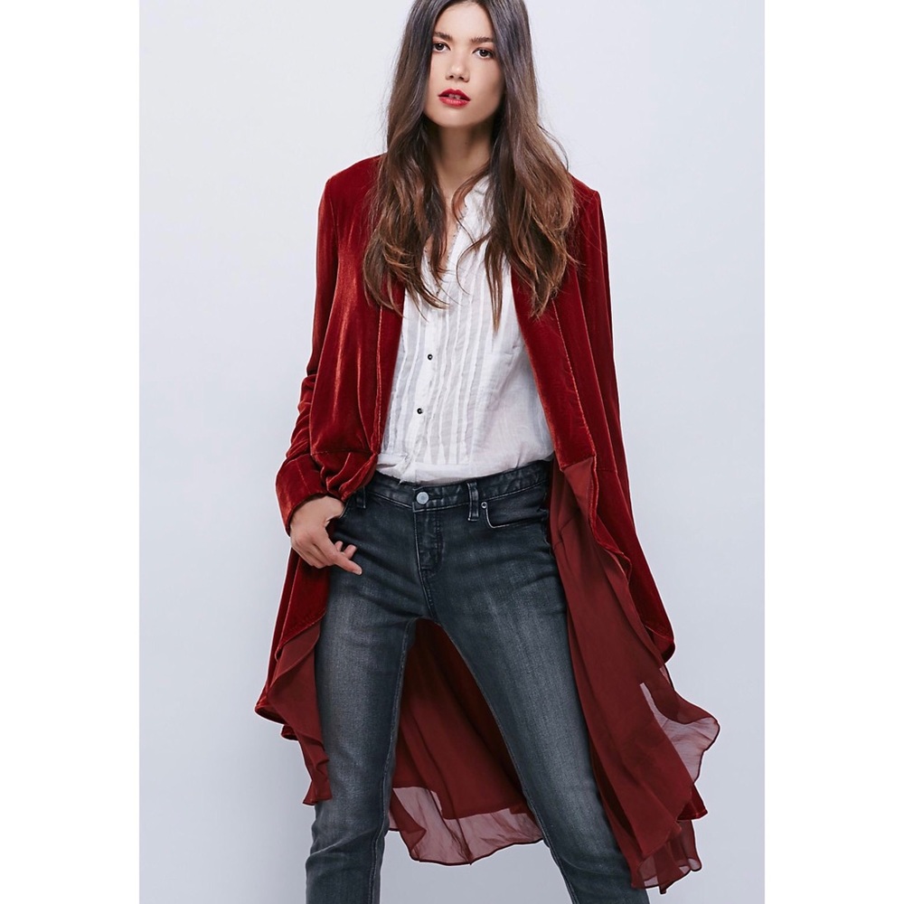Free People Swingy Velvet Jacket